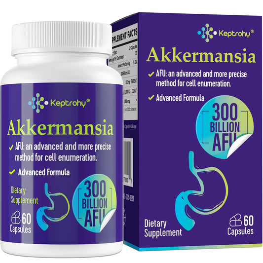 Keptrohy 300 Billion AFU Akkermansia Probiotic bottle for women and men – 60 count