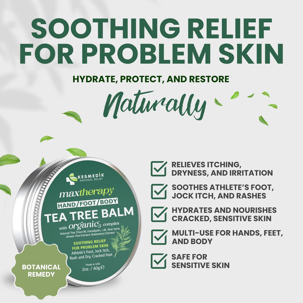 KESMEDIK balm on skin demonstrating soothing itch relief and comfort