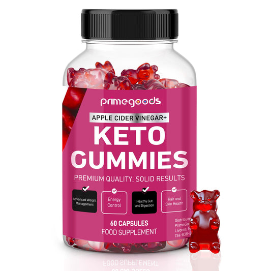 Keto ACV Gummies bottle with 1000mg apple cider vinegar