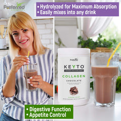 KEYTO Chocolate Keto Collagen packaging and branding