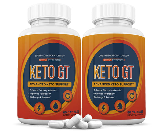 Front view of Keto GT Keto Pills bottle showing 120 capsules