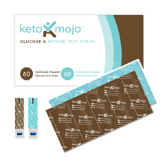 Keto-Mojo GK+ meter with glucose strip ready for testing