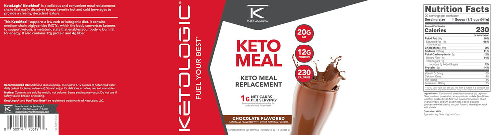 KetoLogic KetoMeal packaging and label design