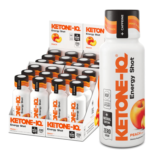 Ketone-IQ Peach energy shot bottle front view