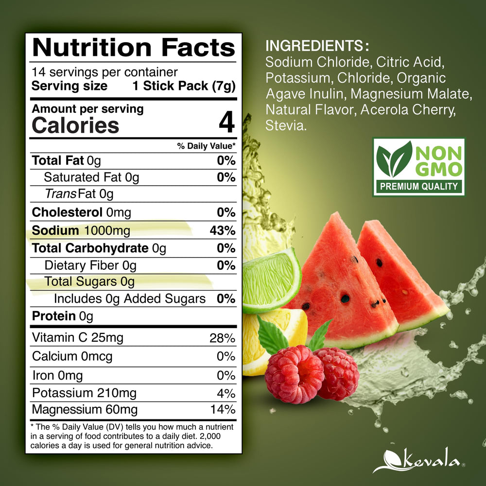 Kevala Hydrating Salts Watermelon flavor single-serve packet