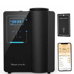 Kevinleo diffuser app control screen enables remote scheduling and fragrance density.