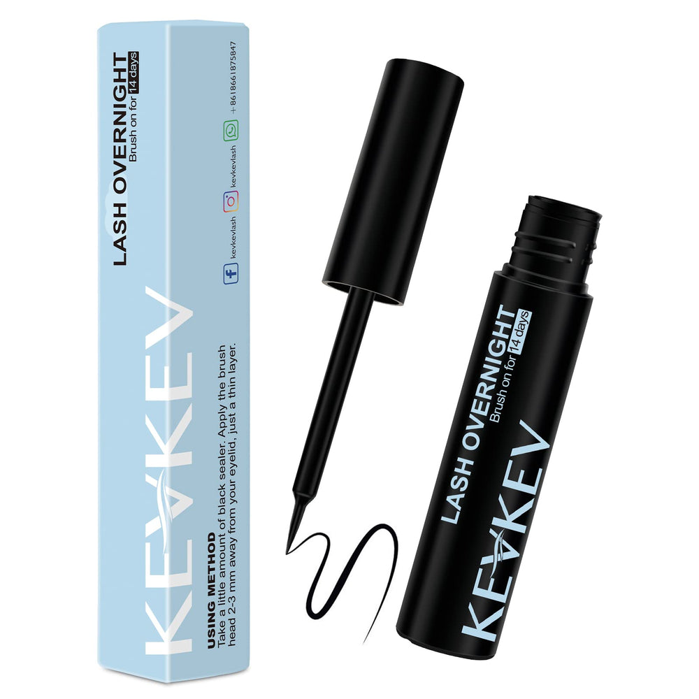 KevKev Lash Overnight Sealer bottle close-up for DIY lash extension support