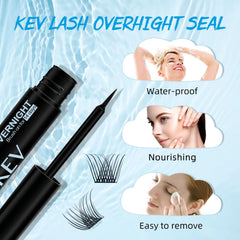 KevKev Lash Overnight Sealer applied at lash roots to lock sets