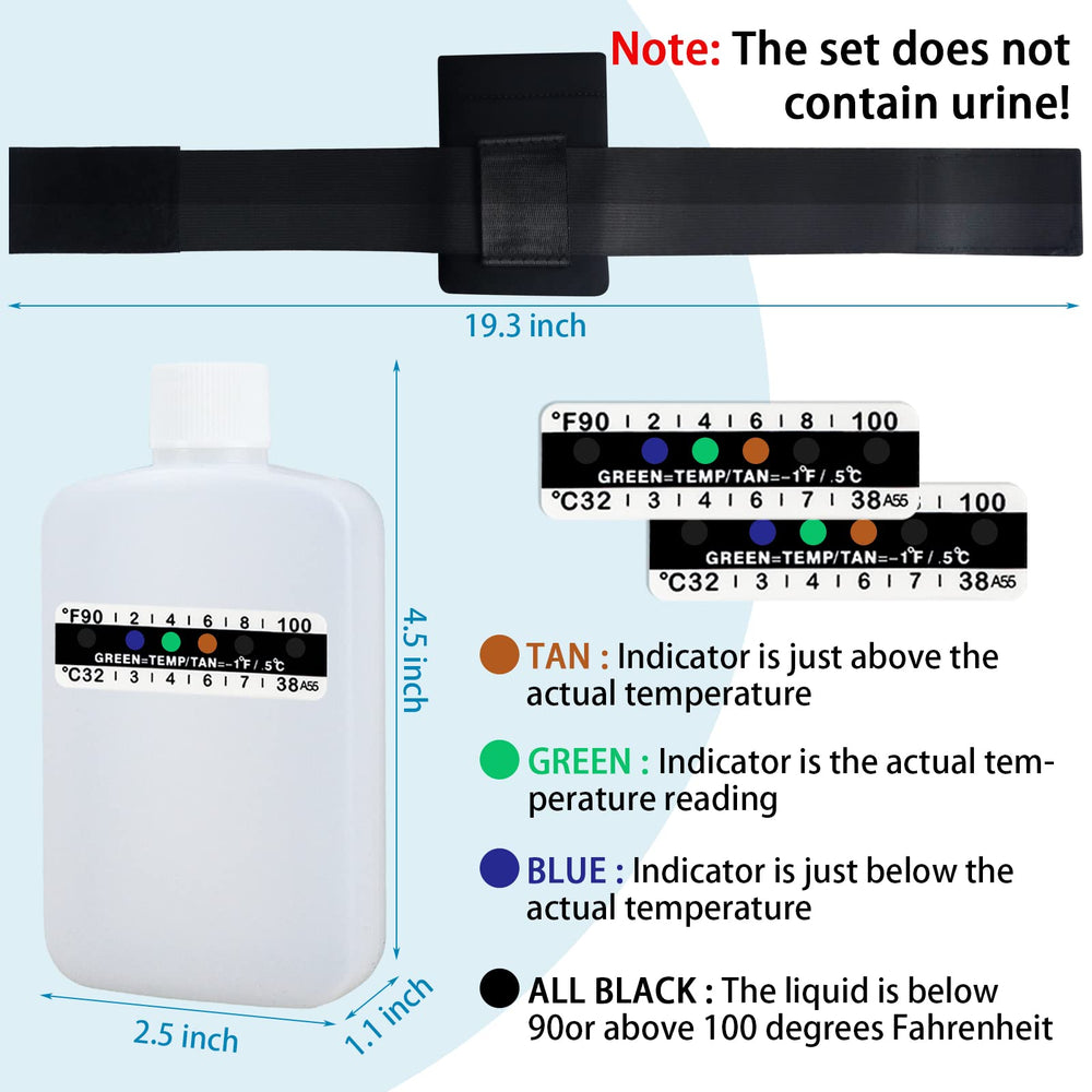 Two translucent travel bottles included in KEVTVEK urine test kit