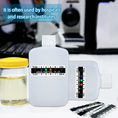 Compact urine test kit size and portability demonstration