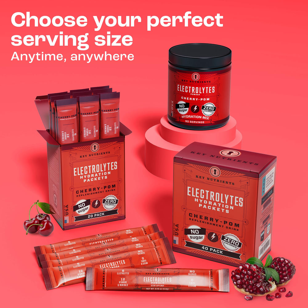 Cherry Pom electrolyte powder sachet ready to mix