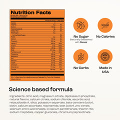 Nutrition facts and vitamin info for KEY NUTRIENTS Tangy Orange Electrolyte Powder