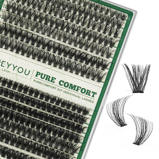 KEYYOU Lash Clusters 9mm for lightweight daily definition and natural look