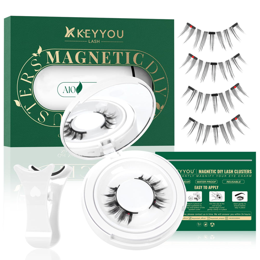 KEYYOU reusable magnetic eyelash kit with applicator for easy daily wear