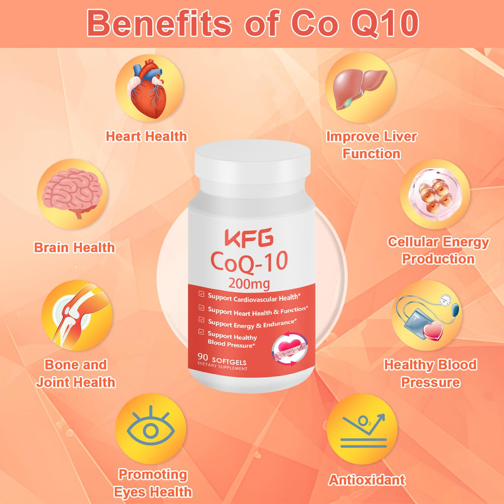 Omega-3 Fish Oil and Vitamin E icons with CoQ10