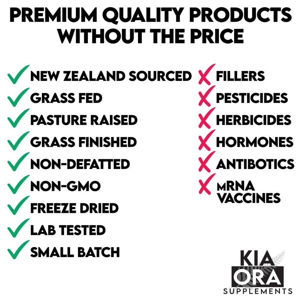 Freeze-dried, non-defatted thyroid and liver supplement details