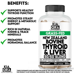 Grass-fed New Zealand bovine thyroid and liver supplement - NZ sourced