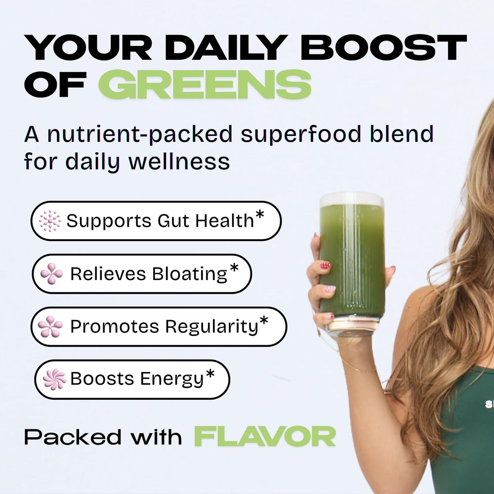 Kiala Nutrition organic greens with spirulina and chlorella for daily nutrition.
