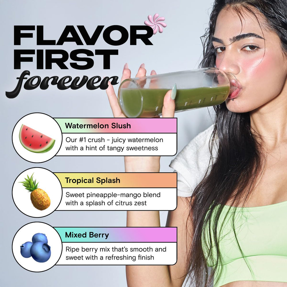 Ingredients: spirulina, chlorella, wheatgrass, kale