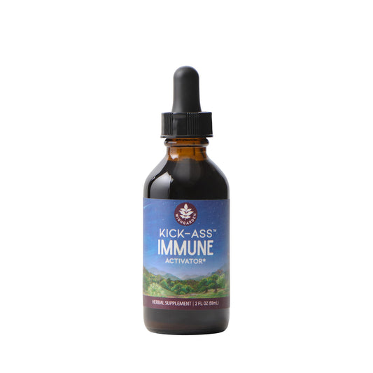 Bottle of Kick-Ass Immune Activator liquid herbal tincture