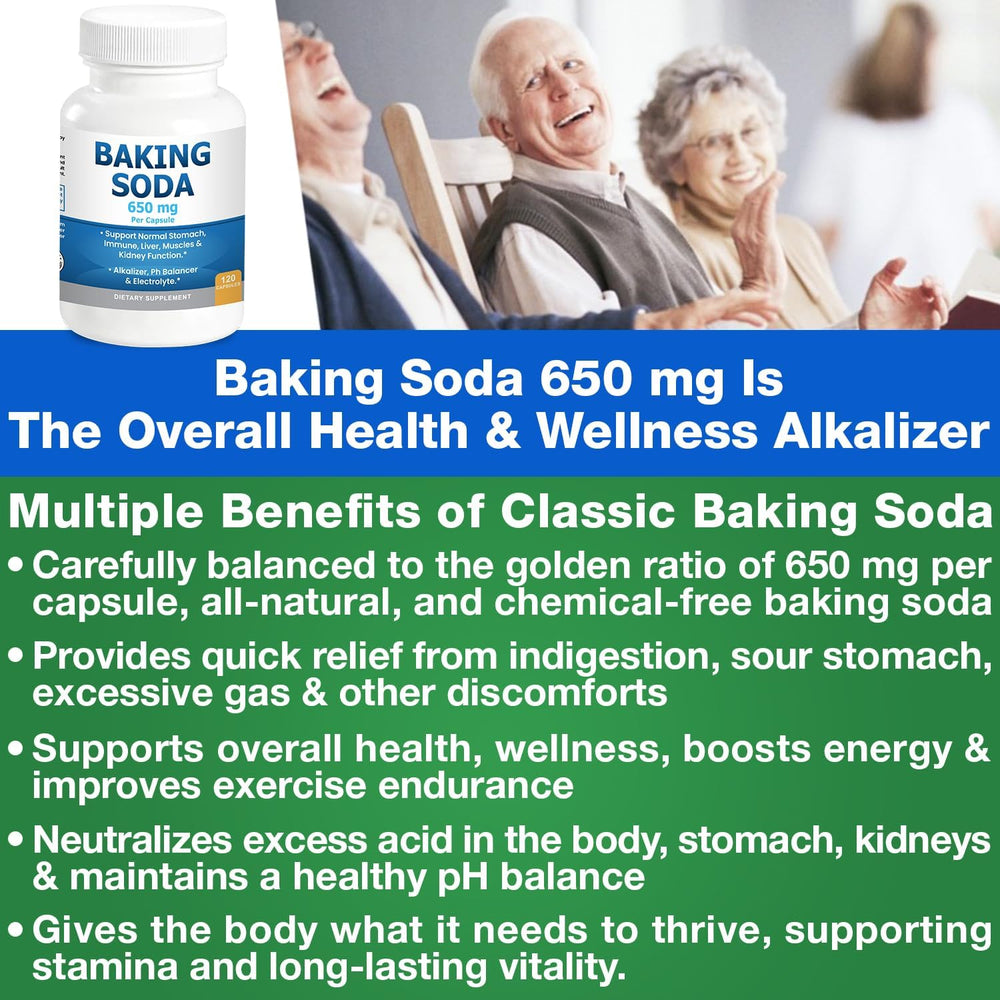 Kidney Restore baking soda capsules close-up 650 mg, ready to buffer acid during workouts.