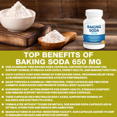Kidney Restore pure baking soda capsules, no metals or toxins, gut-friendly.