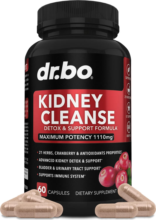 Bottle label of Kidney Cleanse Detox Supplement