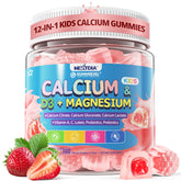 Front view of NextDia Kids Calcium Gummies bottle with strawberry flavor
