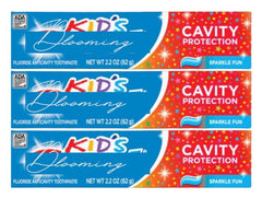 Kids Cesst Toothpaste Sparkle Fun 2.2 oz tube for kids, fluoride cavity protection
