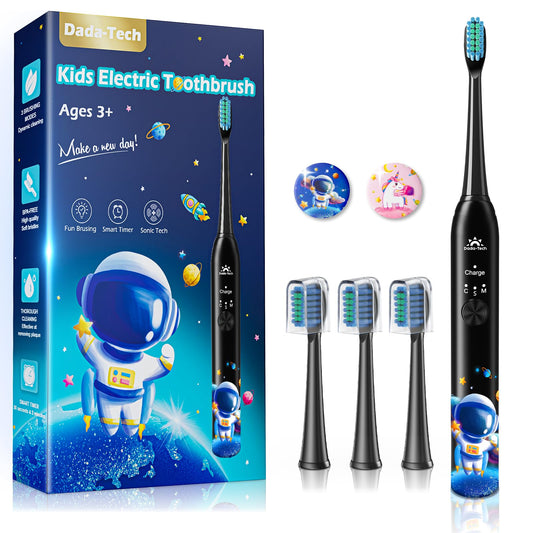 Astronaut Black kids electric toothbrush with rechargeable battery