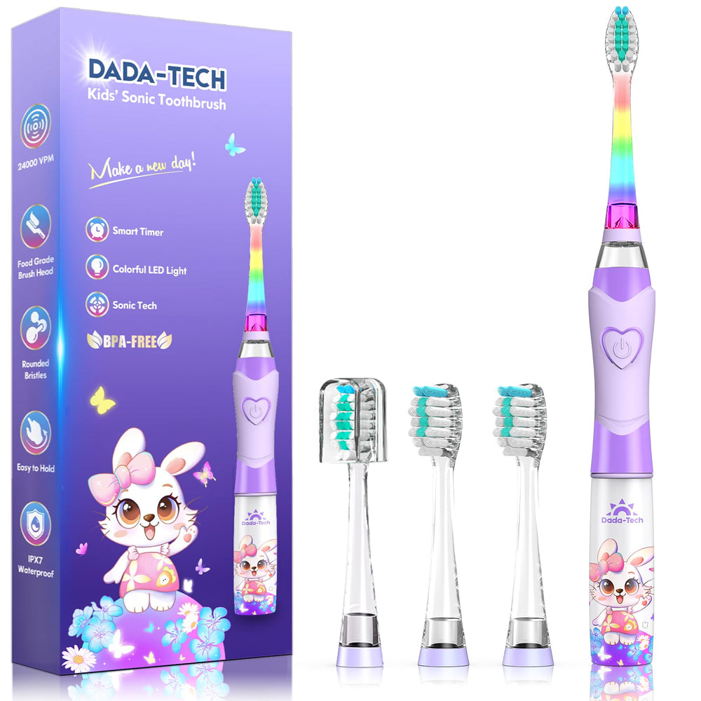 Kids electric toothbrush Rabbit Purple front view