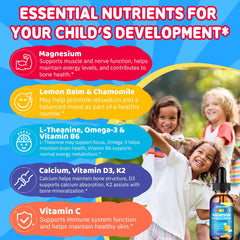 Bones and nerve health represented by calcium and vitamin D3 in kids drops