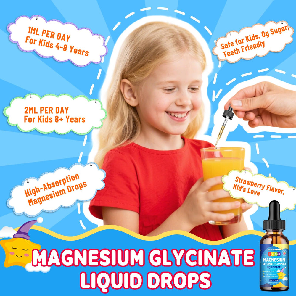 Vitamins B6 and D3 included in strawberry-flavored magnesium drops for kids
