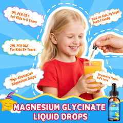 Vitamins B6 and D3 included in strawberry-flavored magnesium drops for kids