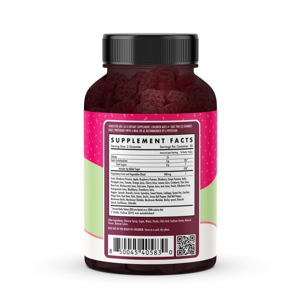 Close-up of berry-flavored gummies