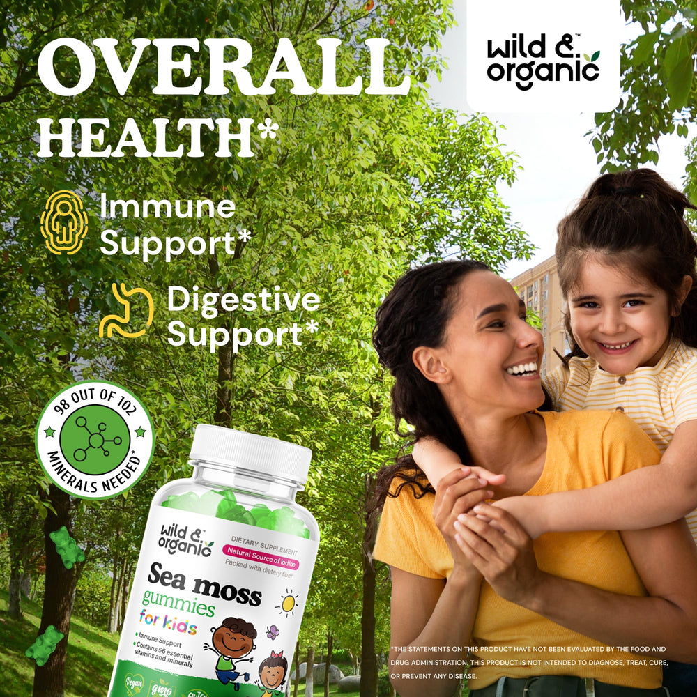 Kids sea moss gummy with bladderwrack and chicory root ingredients