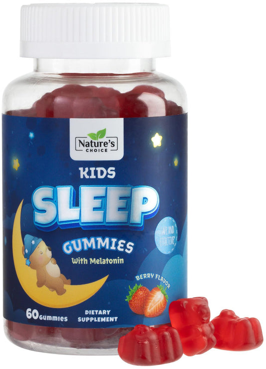 Bottle of Kids Sleep Gummies 2mg with natural berry flavor - 60 count