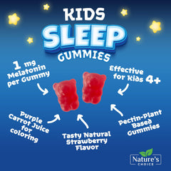 Front of bottle showing 2 mg melatonin for kids