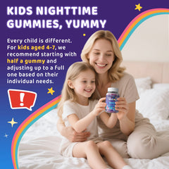Dosage guidance showing 1-2 gummies per night