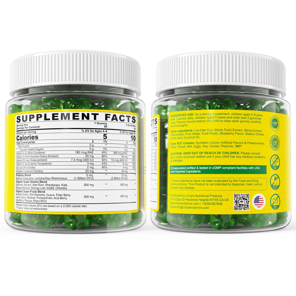 Sugar-free gummies sweetened with monk fruit and stevia