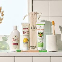 Packaging highlights fluoride- and SLS-free formula
