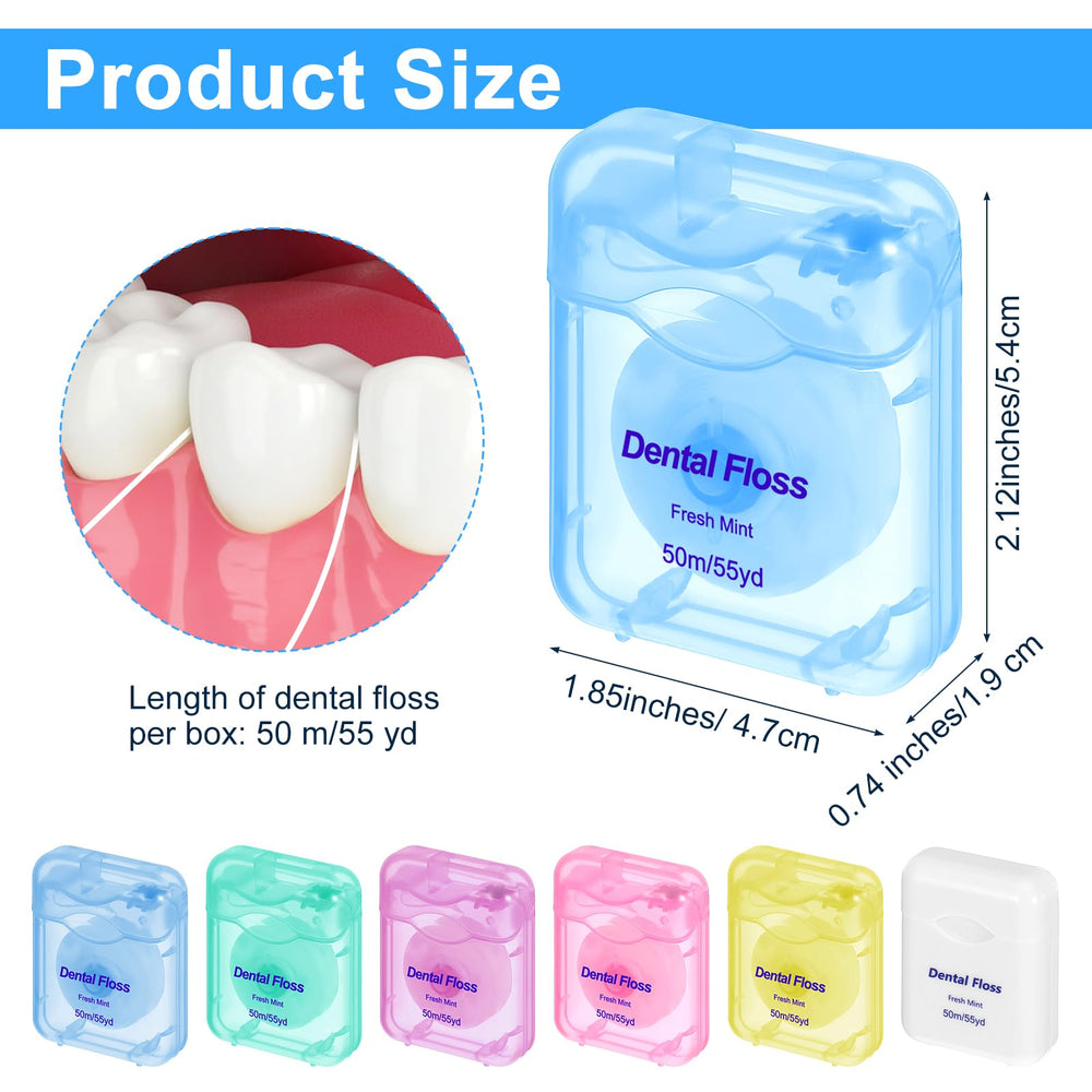 Front view of Kifmurase bulk dental floss in mint flavor with color variety