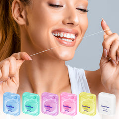 Portable travel dental floss set for on-the-go use