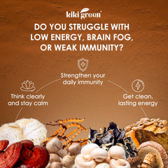 KIKI Green 8 Mushrooms on a desk setup, signaling easy daily use.