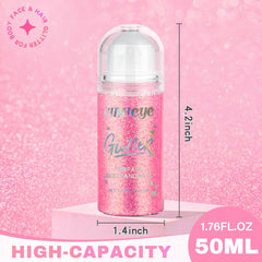 KIMIEYE holographic glitter on skin creates dynamic rainbow shimmer under light.