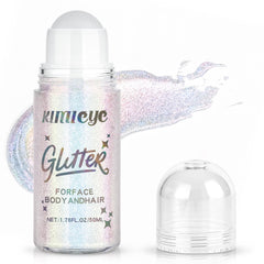 KIMIEYE roll-on glitter gel bottle close-up showing rich color options for bold looks