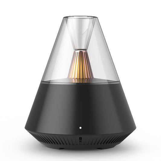 KinYiLO diffuser in volcanic modern design with candle-like night light in living room