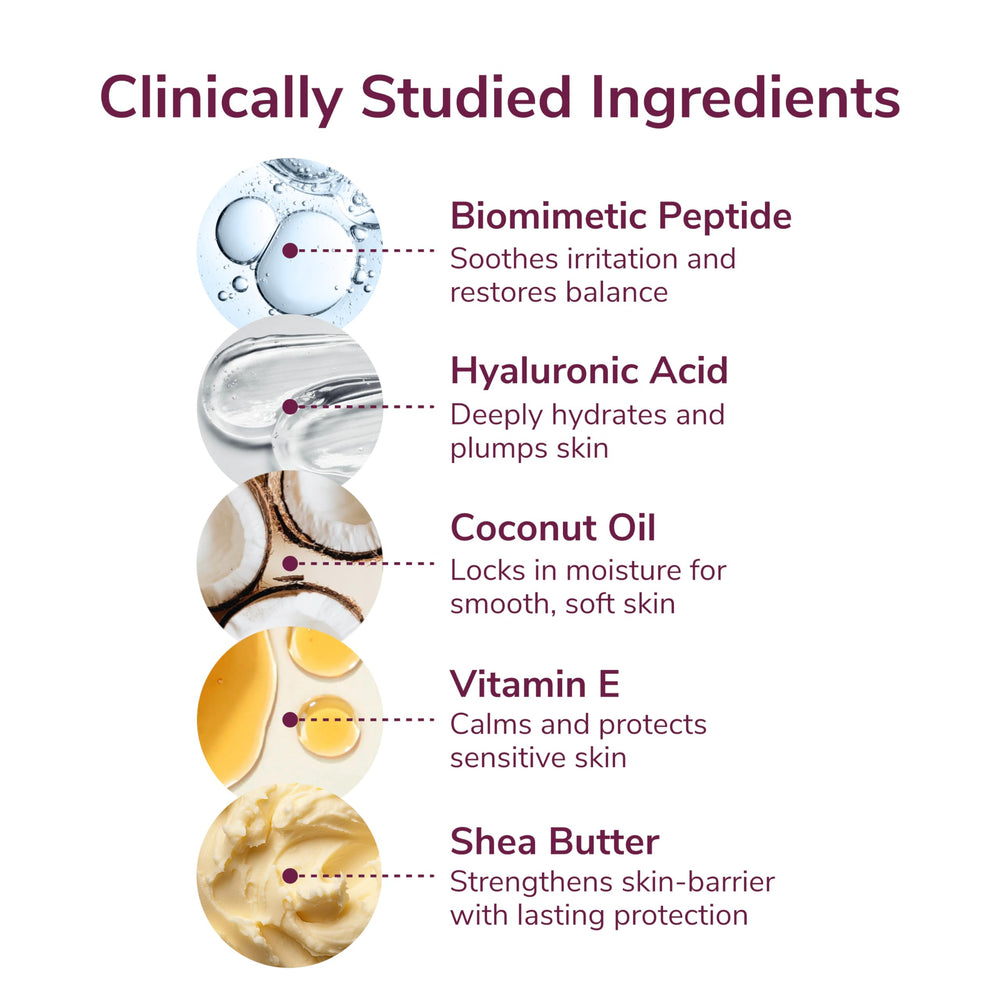Kindra Daily V Moisturizer Lotion XL ingredients close-up with hyaluronic acid and shea butter