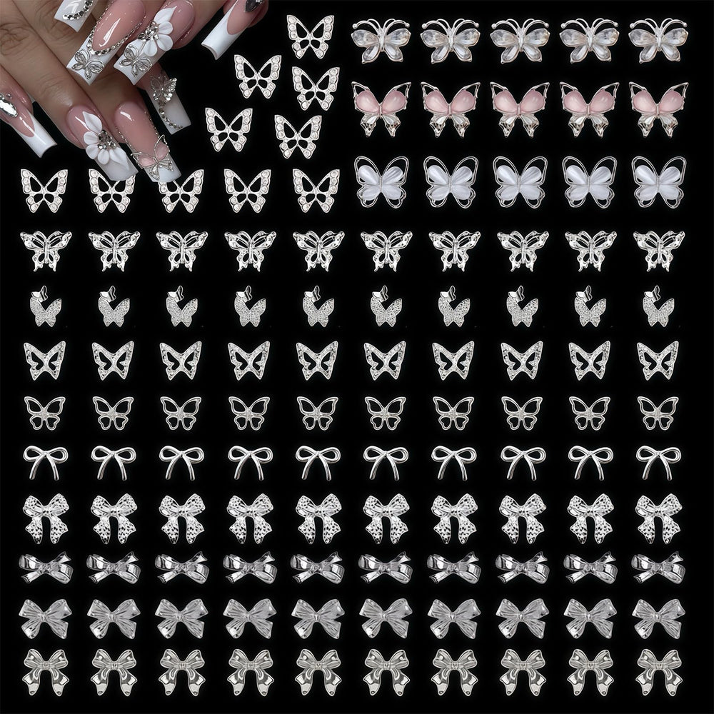 KINGNAME 3D butterfly charm with rhinestones for glamorous nail art
