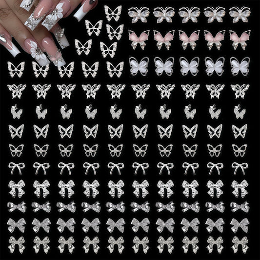 KINGNAME 3D butterfly charm with rhinestones for glamorous nail art